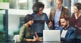 coworkers working together at a computer