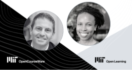 Portraits of Christopher Capozzola and June Odongo, with the MIT OpenCourseWare and MIT Open Learning logos