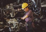 engineer working on a machine