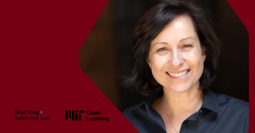 Logo of Residential Education and MIT Teaching and Learning Lab; Headshot of Lilach Mollick 